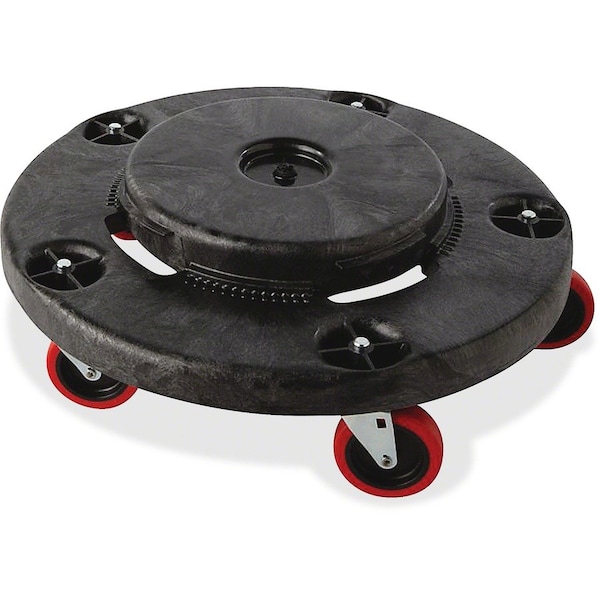 Rubbermaid Commercial Quiet Dolly, 250 Lb Cap, 18-1/4" Dia, 6-5/8"H, 2PK, Black RCP264043BLACT - main